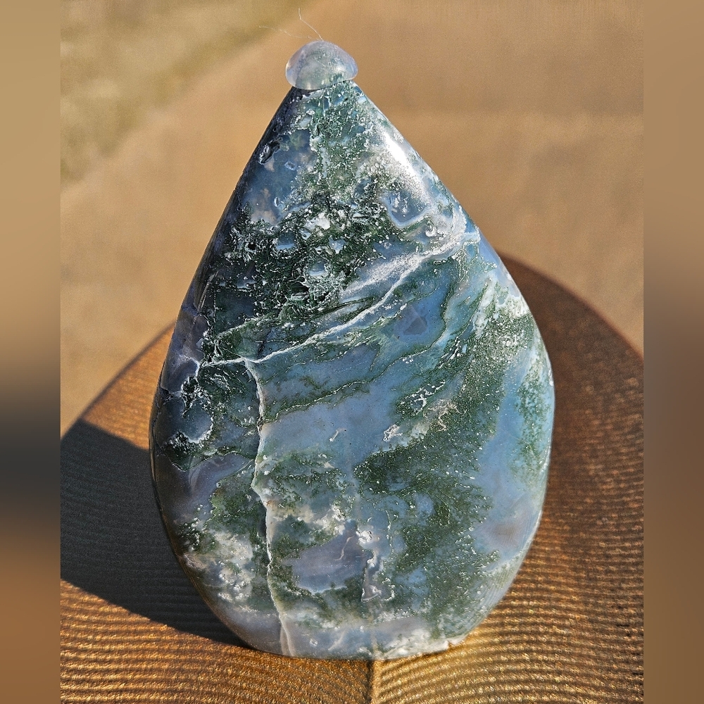 Moss Agate Teardrop